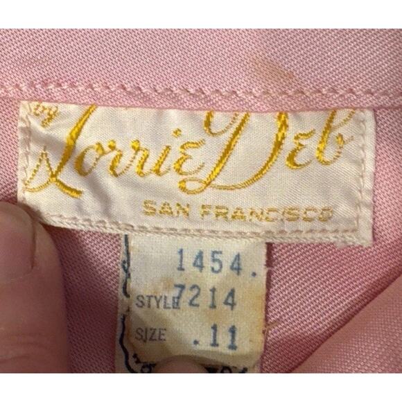 Vintage Pink Lorrie Deb Heavy Satin Dress MCM Coquette Mad Men Balletcore - Picture 2 of 16